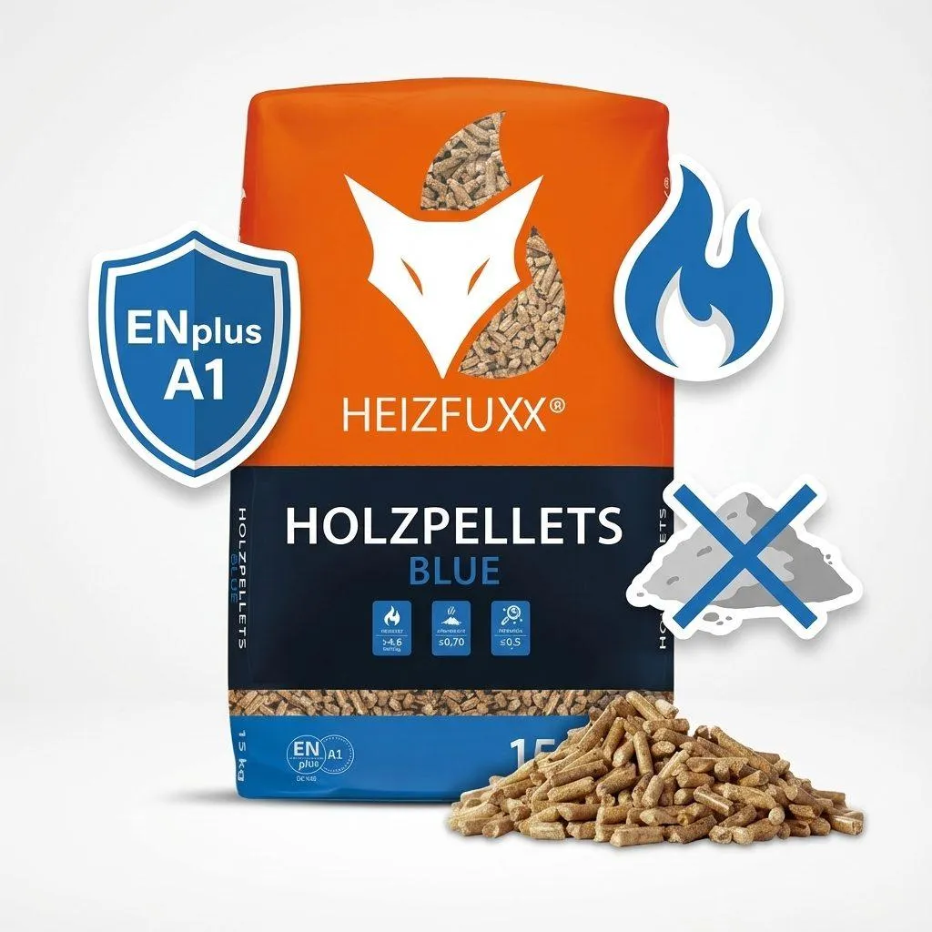 Heizfuxx Holzpellets Blue 15kg x 65 Sack 975kg Palette – Bild 4