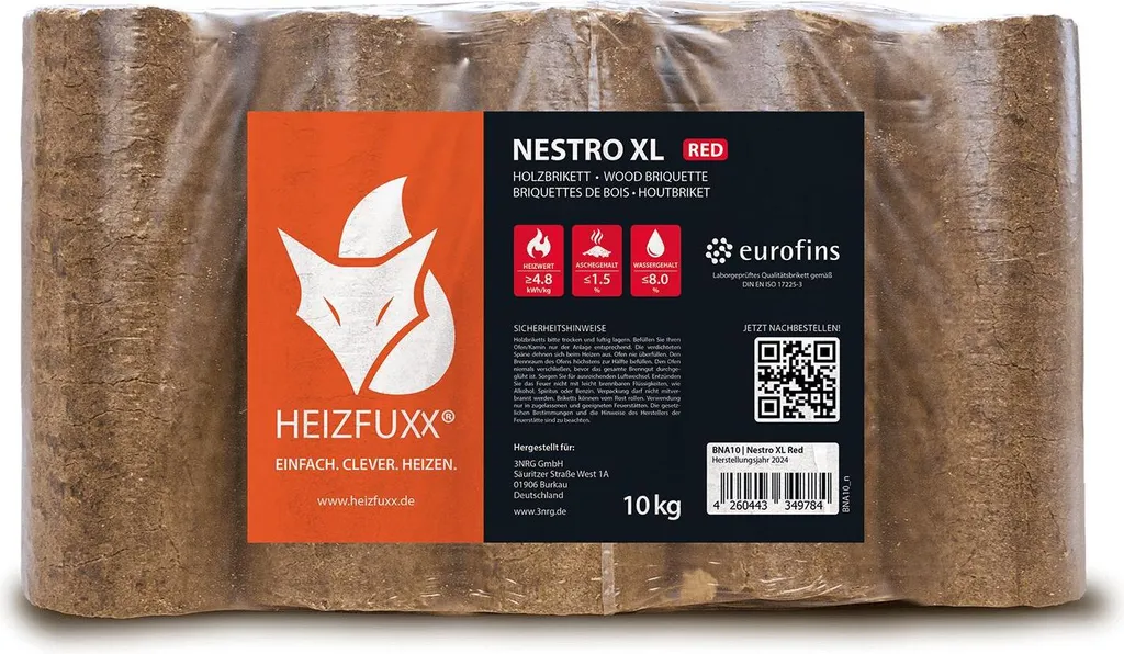 Heizfuxx Nestro XL Red 10kg x 96 Gebinde 960kg Palette – Bild 3